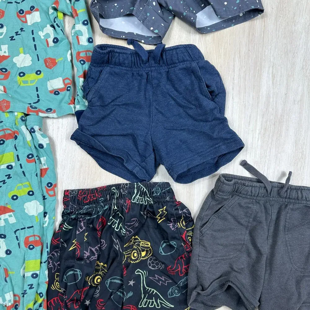 2T Toddler Boy Lot 14 Piece Disney Star Wars Cat & Jack Carter's Pajamas Shorts